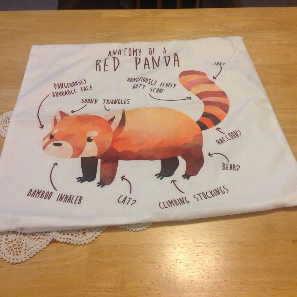 Humorous Red Panda Pillow Cover